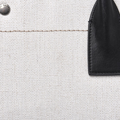 Saint Laurent Linen Calfskin Rive Gauche Tote Optic White 8 of 8
