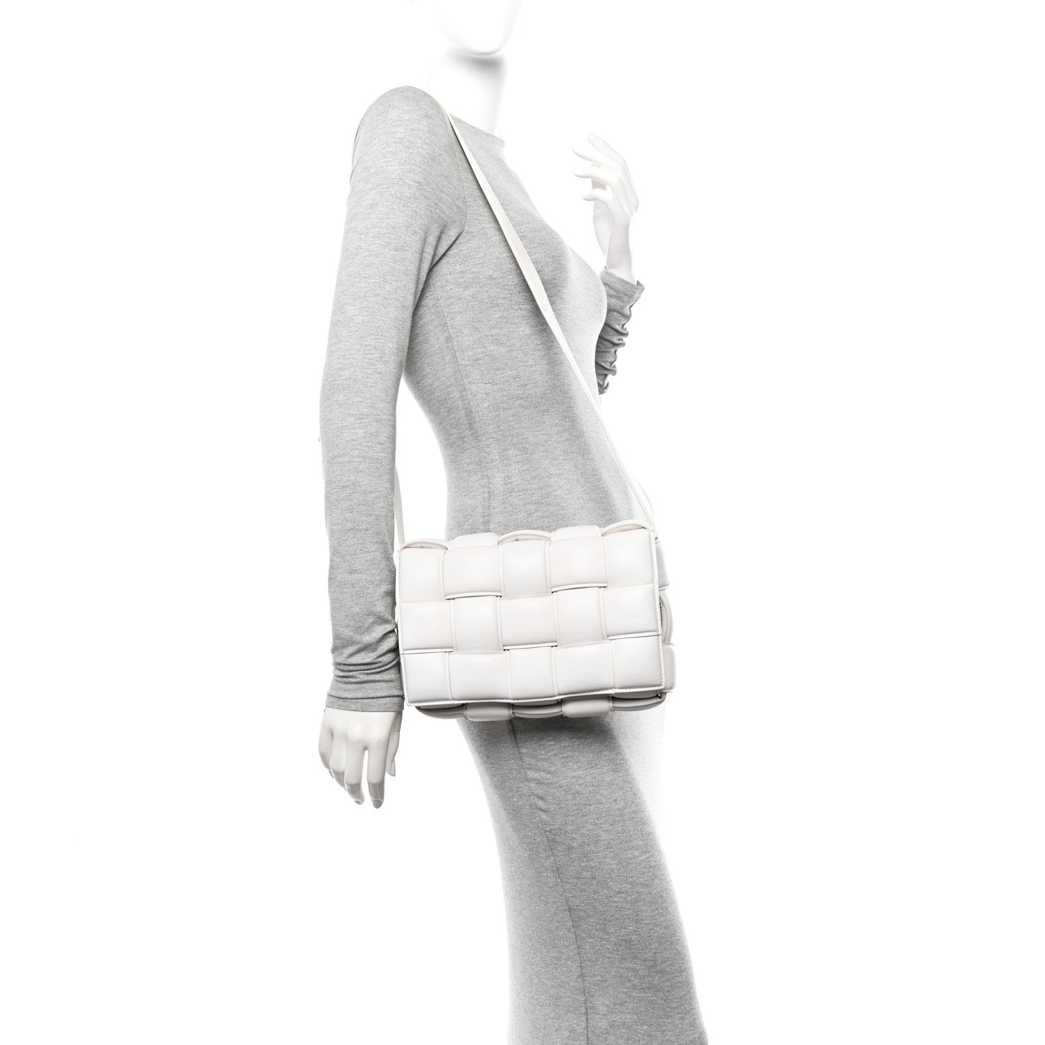 Bottega Veneta Nappa Maxi Intreccio Padded Cassette Crossbody Bag Chalk 2 of 12