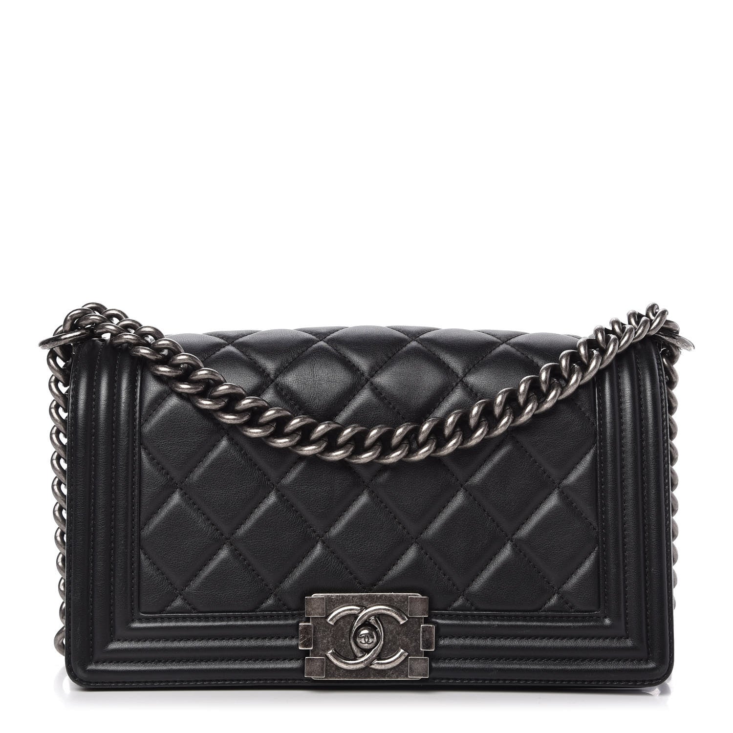 Chanel Calfskin Quilted Medium Boy Flap Black 1 of 13