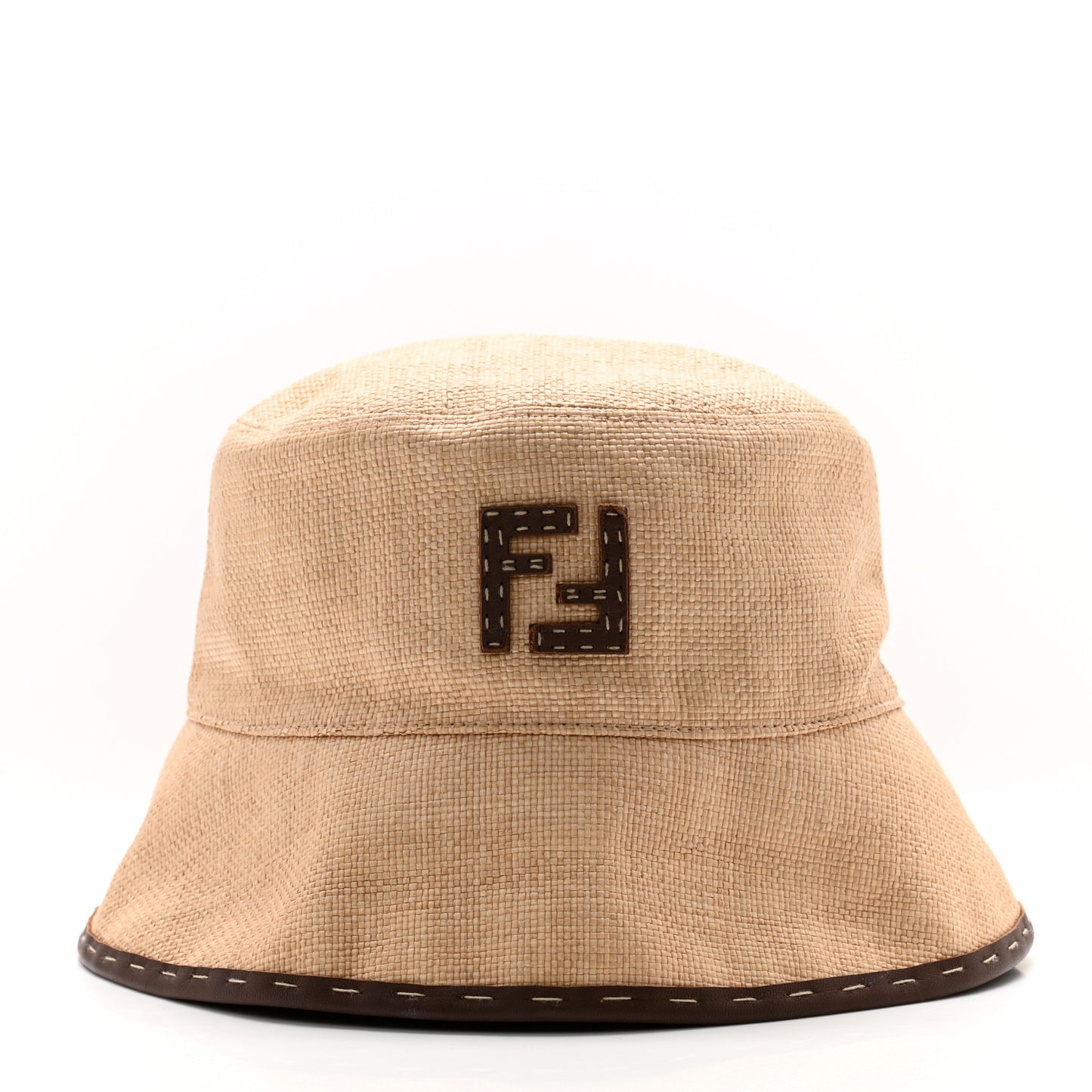 Cotton Woven Sheepskin FF Patch Bucket Hat S Naturale