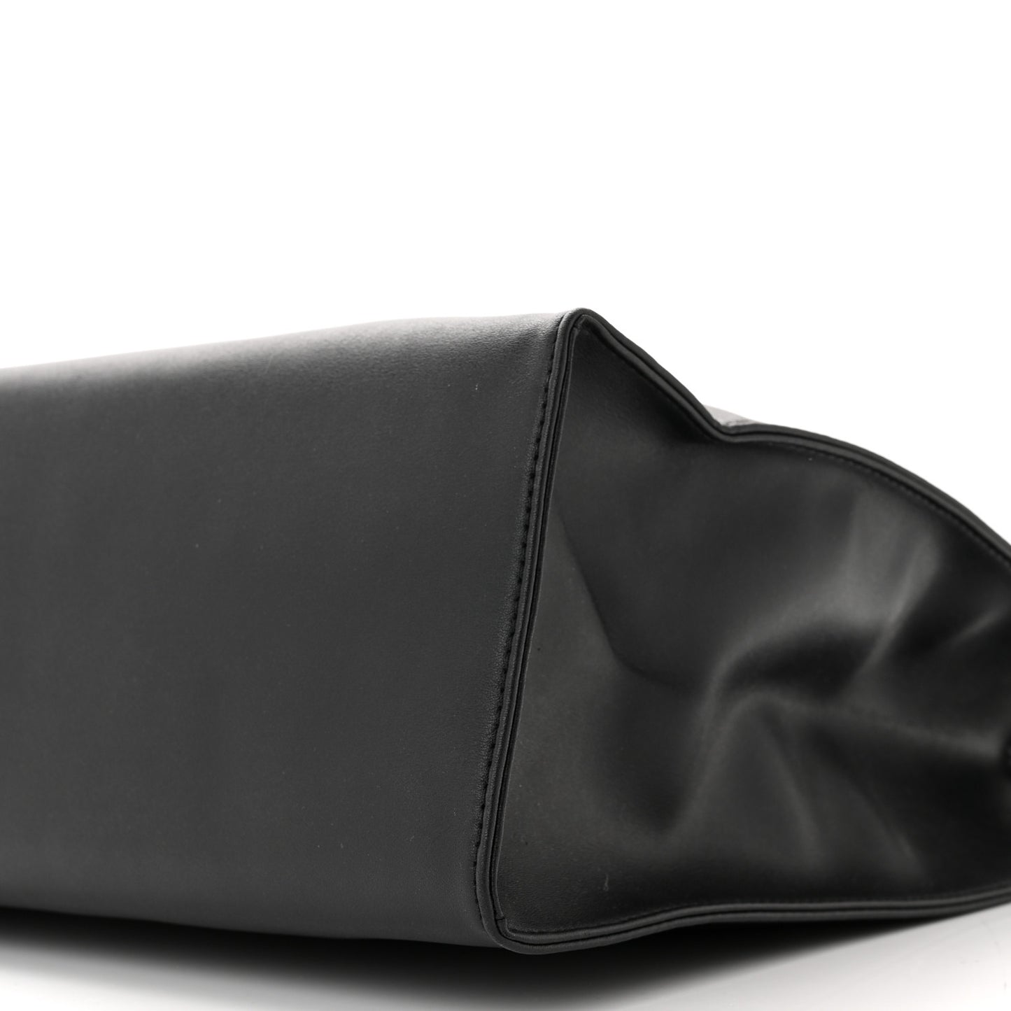 Vegan Leather Medium Shopping Bag Black