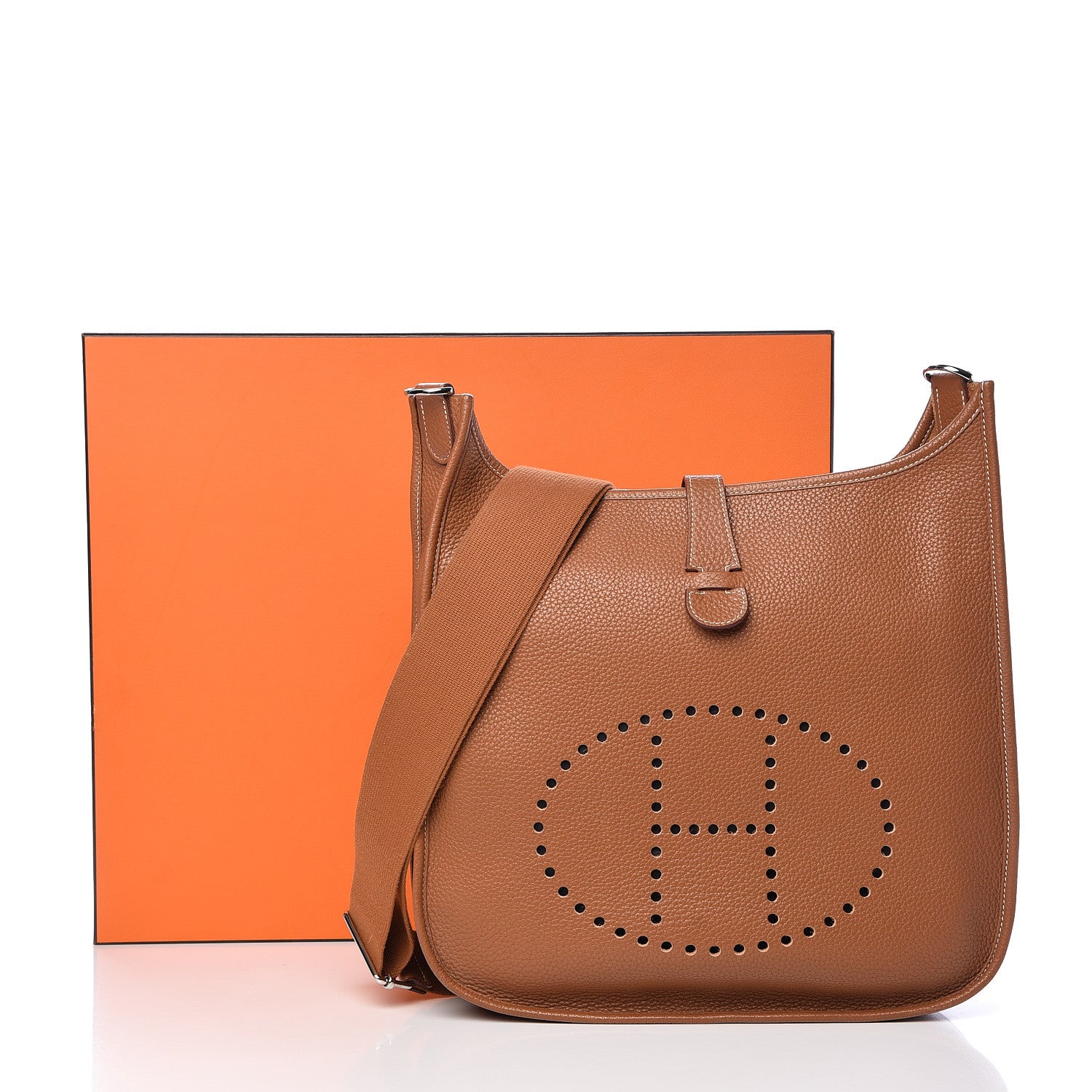 Hermes Taurillon Clemence Evelyne III GM Gold 13 of 13