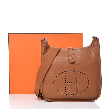 Hermes Taurillon Clemence Evelyne III GM Gold 13 of 13