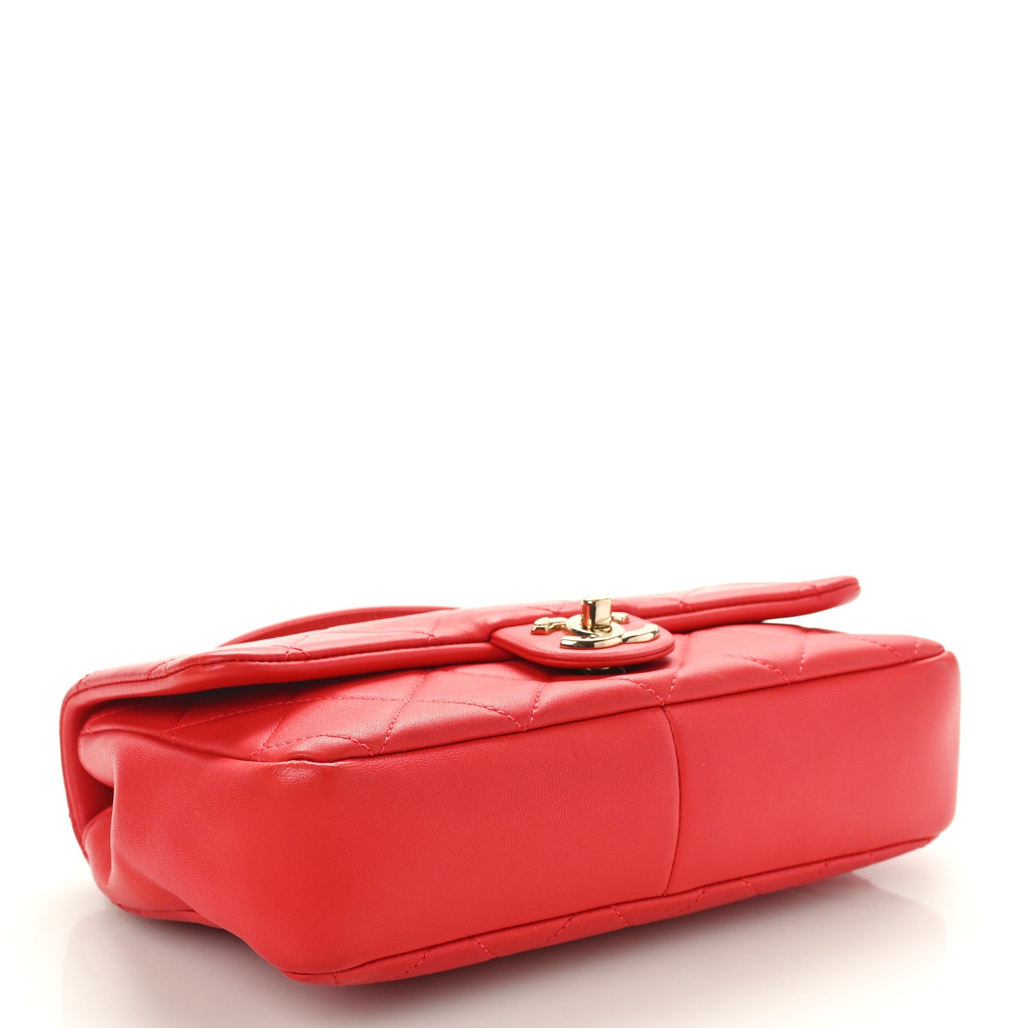 Chanel Lambskin Quilted Resin Bi-Color Chain Flap Bag Red 4 of 10