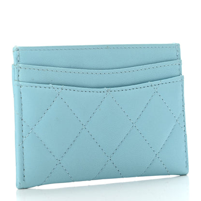 Chanel Lambskin Quilted Card Holder Light Blue 2 of 4