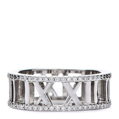 Tiffany 18K White Gold Diamond Atlas Open Pave Ring 52 6 1 of 5