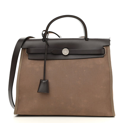 Hermes Vache Hunter Toile Herbag Zip 31 PM Etoupe Ebene 3 of 11