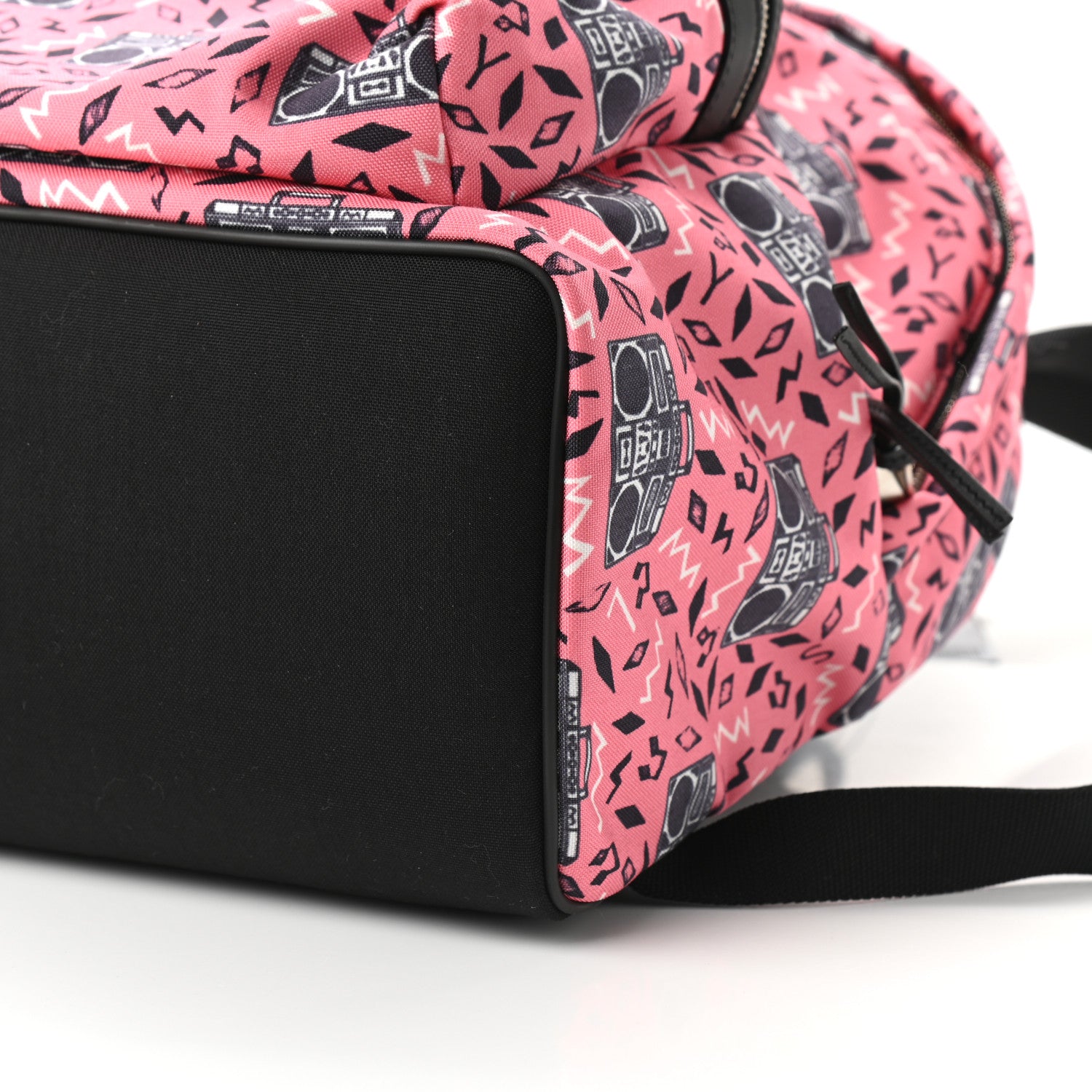 Saint Laurent Canvas Radio Print City Backpack Pink 8 of 8