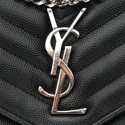 Saint Laurent Grain De Poudre Matelasse Chevron Monogram Chain Wallet Black 15 of 18