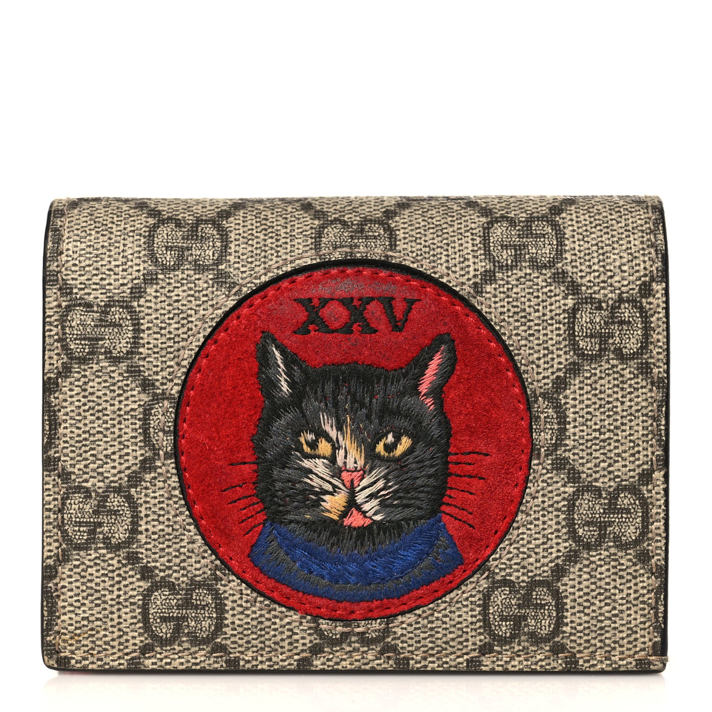 Soft GG Supreme Monogram Mystic Cat Card Case Wallet