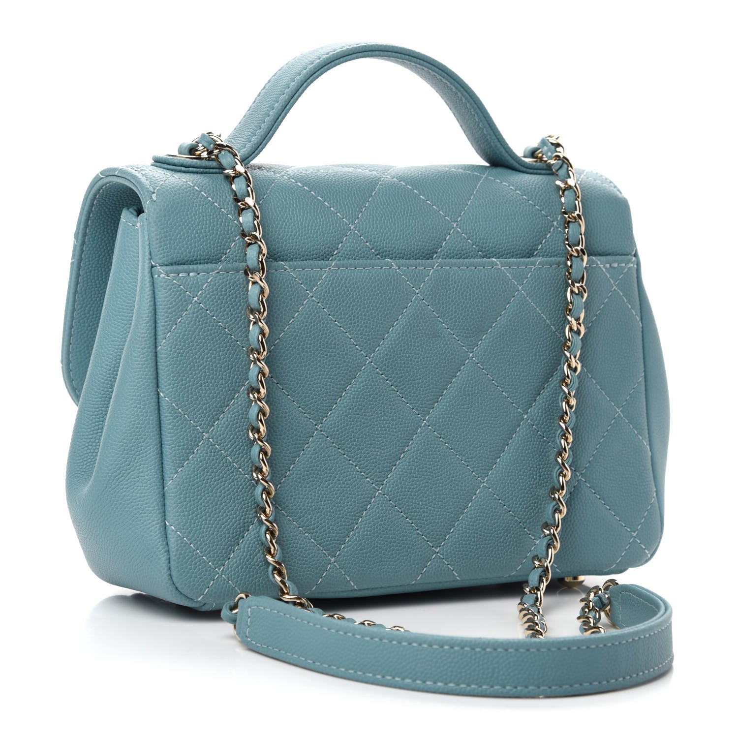 Chanel Caviar Quilted Small Business Affinity Flap Light Blue 3 of 12