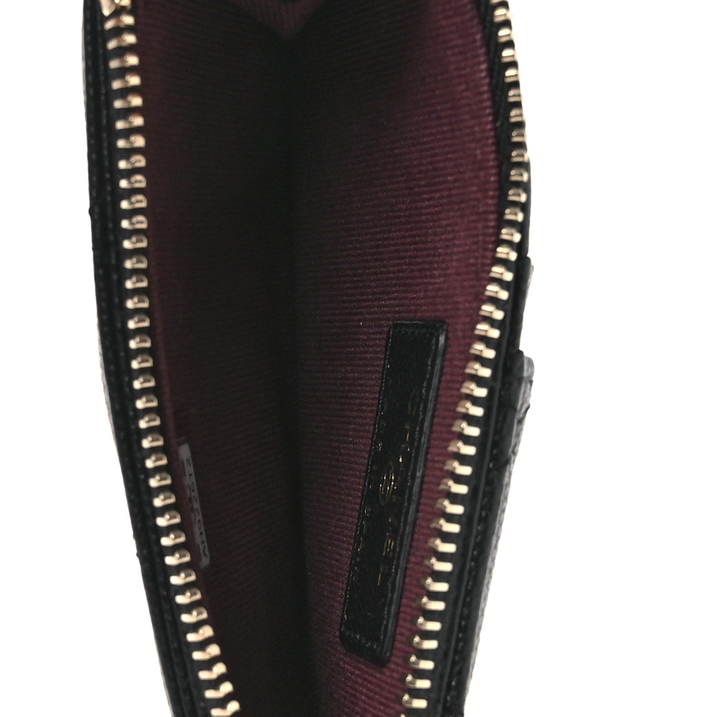 Caviar Quilted Flap Zip Card Holder Black