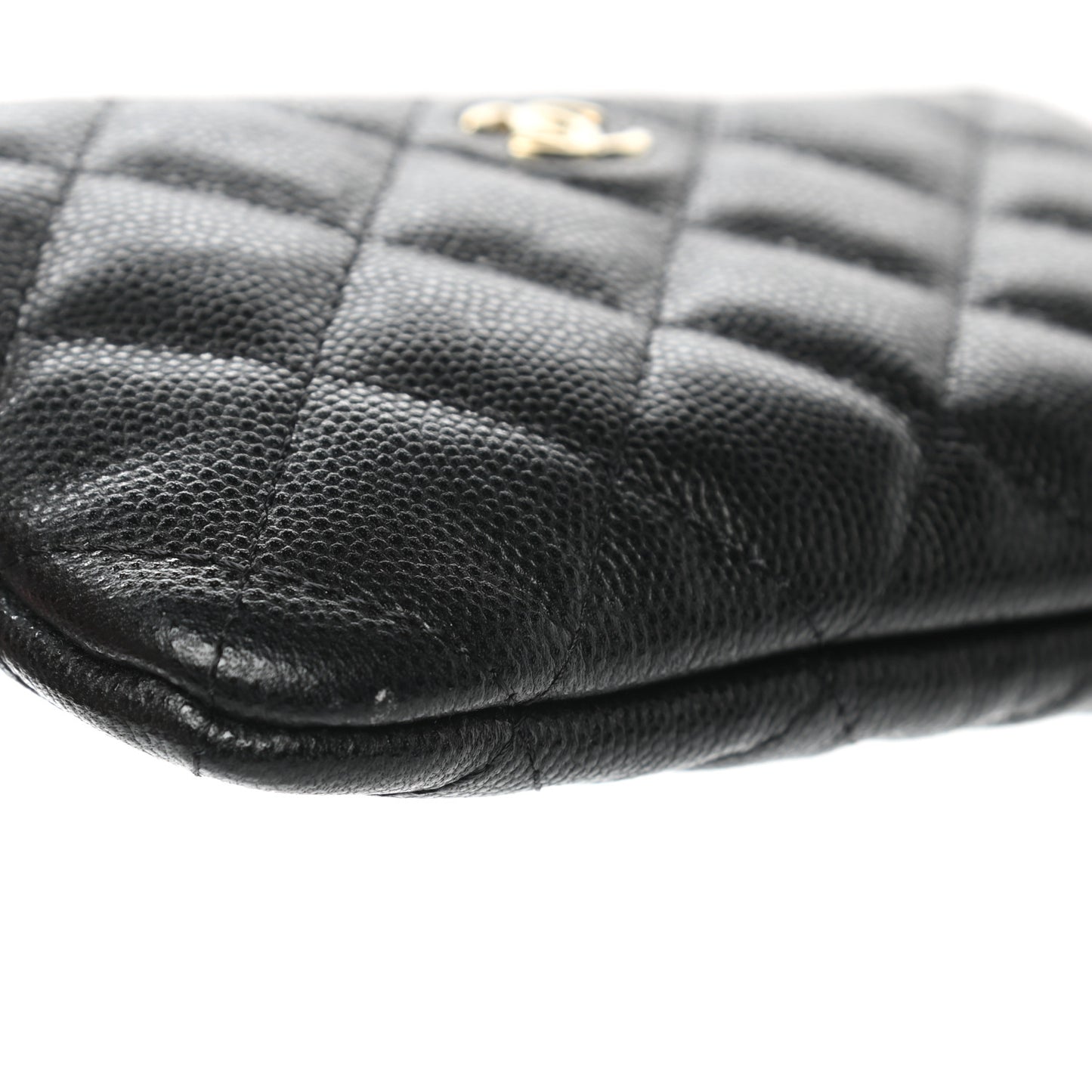 Caviar Quilted Small Cosmetic Case Black