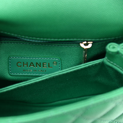 Chanel Caviar Quilted Mini Coco Handle Flap Green 6 of 11