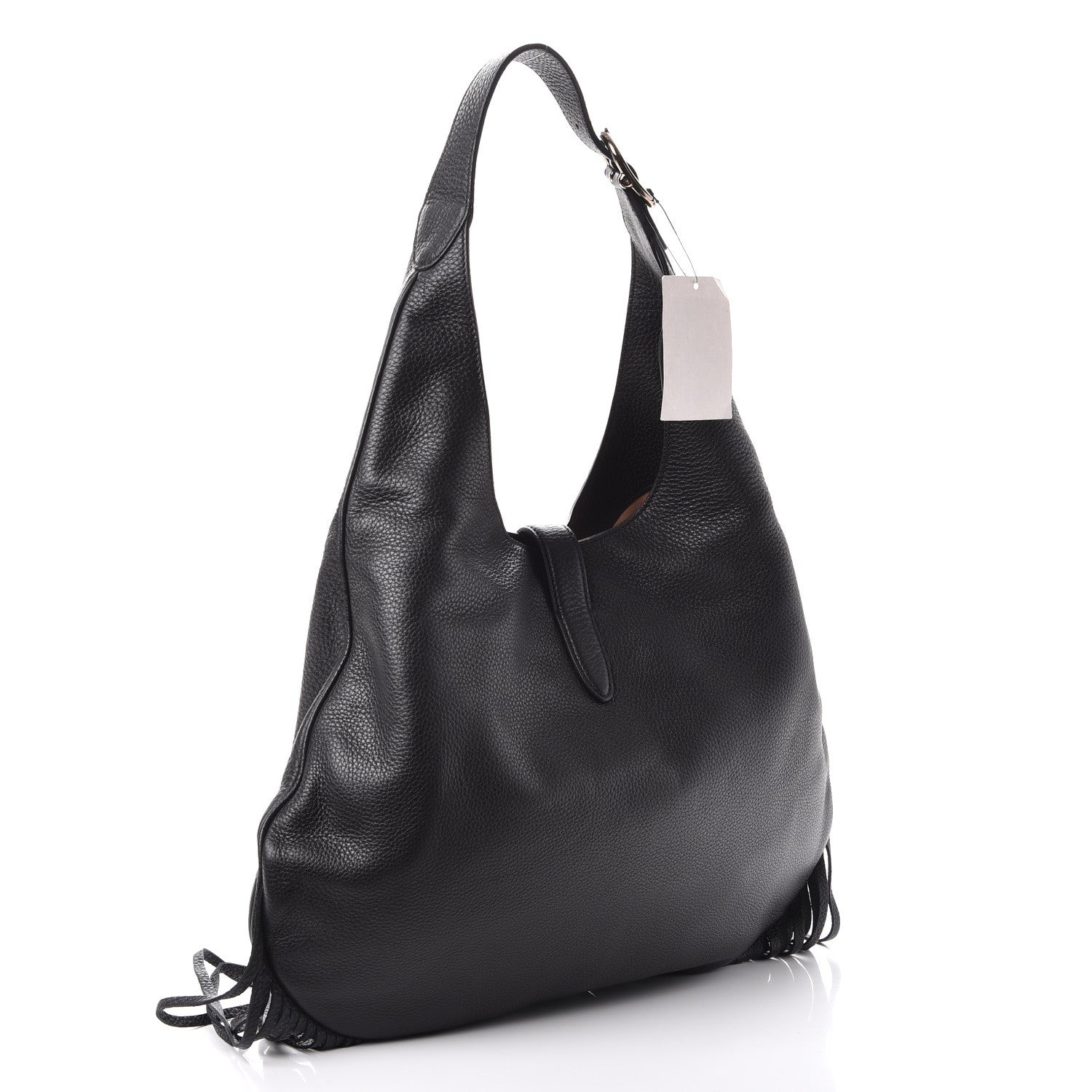 Gucci Cellarius Large New Jackie Nouveau Fringe Hobo Black 3 of 7