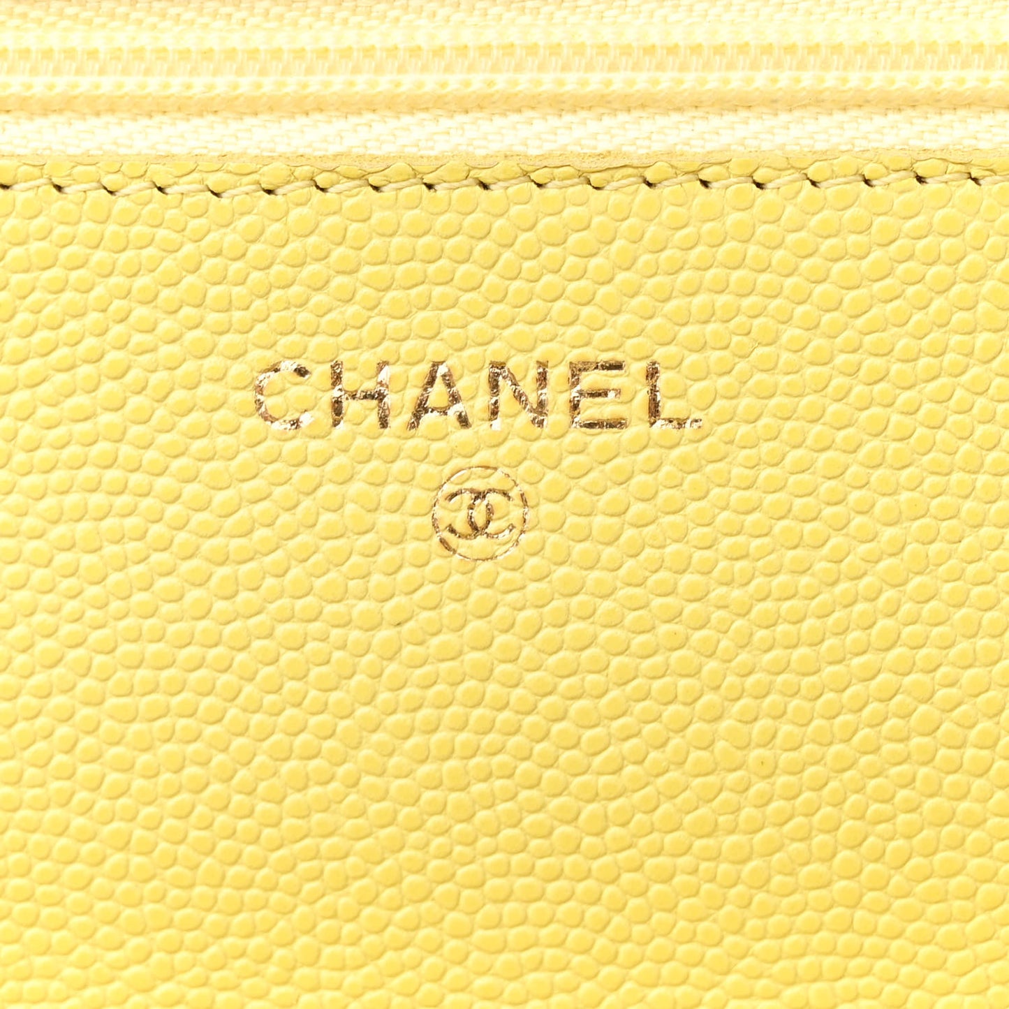 Caviar Quilted Wallet on Chain WOC Yellow