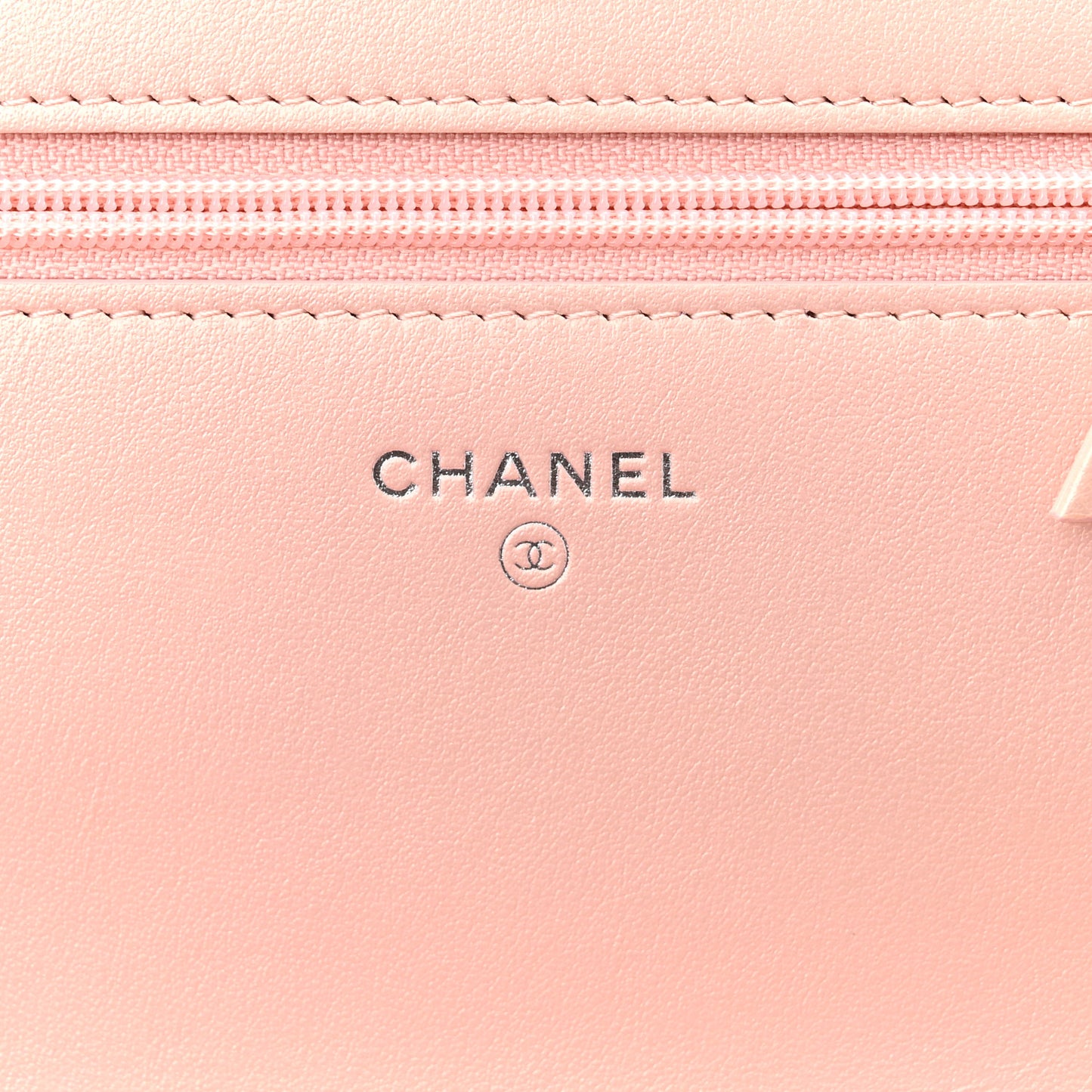Metallic Caviar Quilted Vintage Mademoiselle Wallet On Chain WOC Light Pink