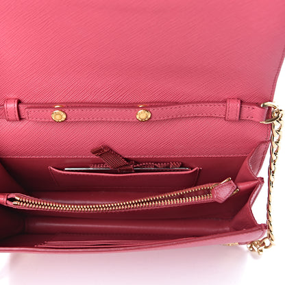 Prada Saffiano Lux Chain Wallet Peonia 5 of 10