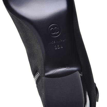Chanel Patent Lambskin Short Boots 36.5 Silver Black 6 of 8
