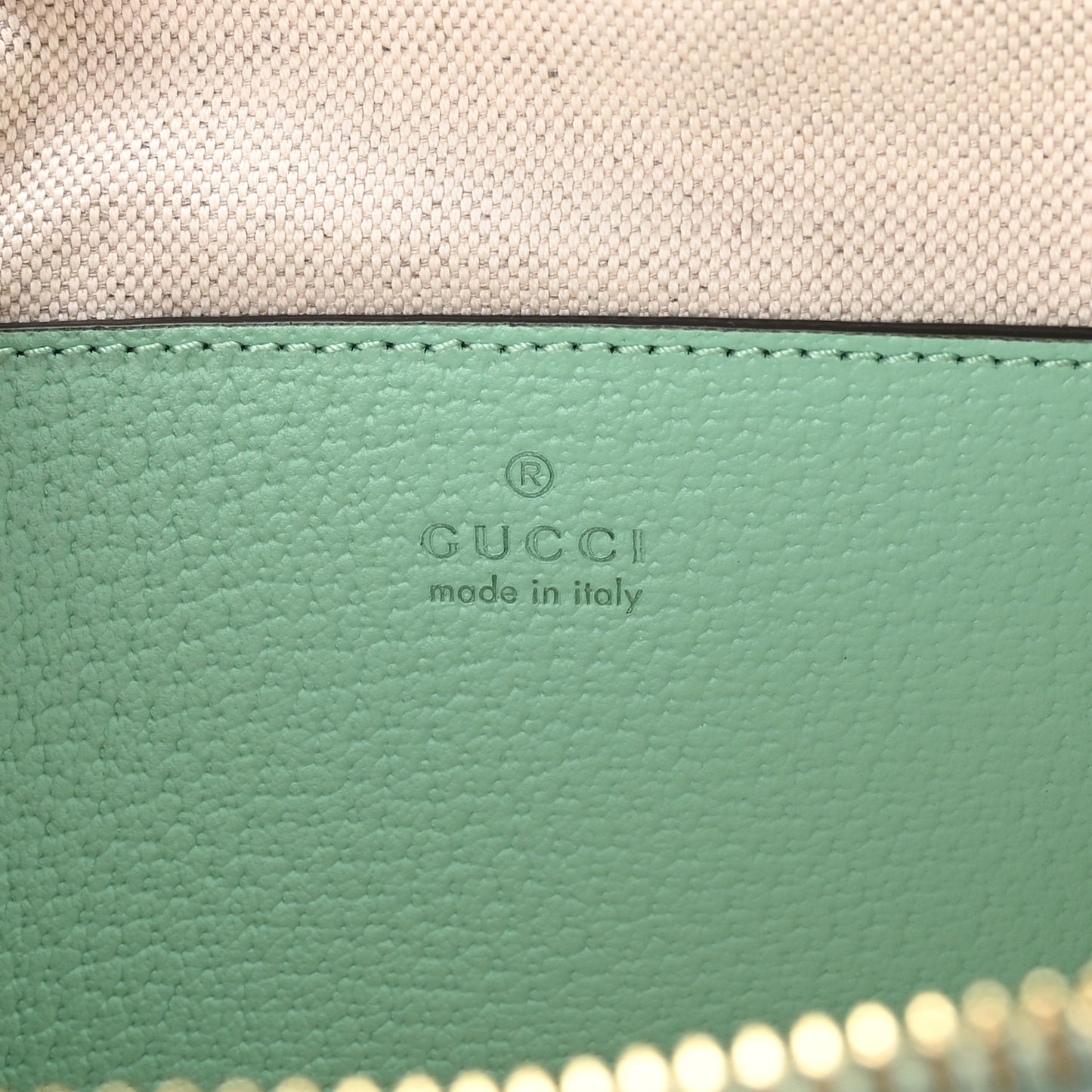 Monogram Jumbo GG Textured Dollar Calfskin Small Ophidia Dome Shoulder Bag Beige Pepperlight Mint