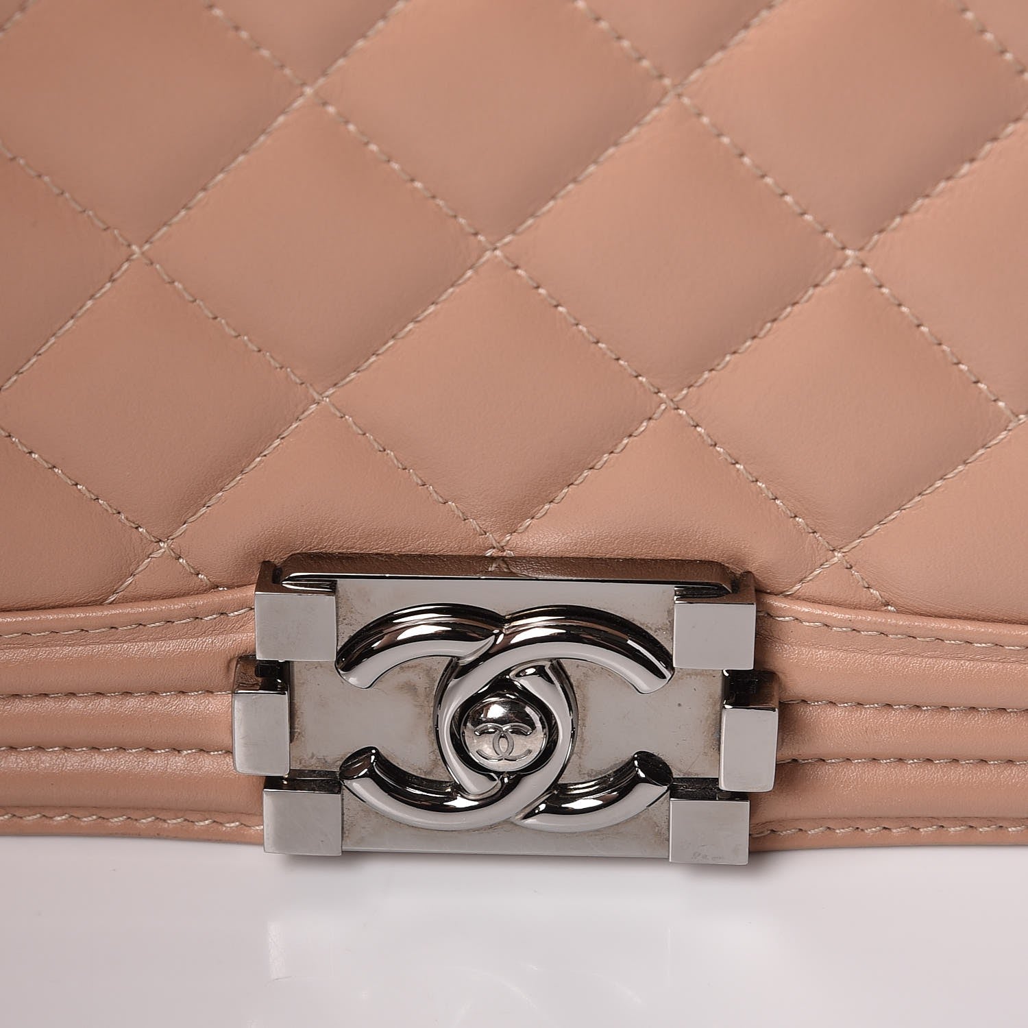 Chanel Calfskin Chevron Quilted New Medium Boy Flap Beige 8 of 14