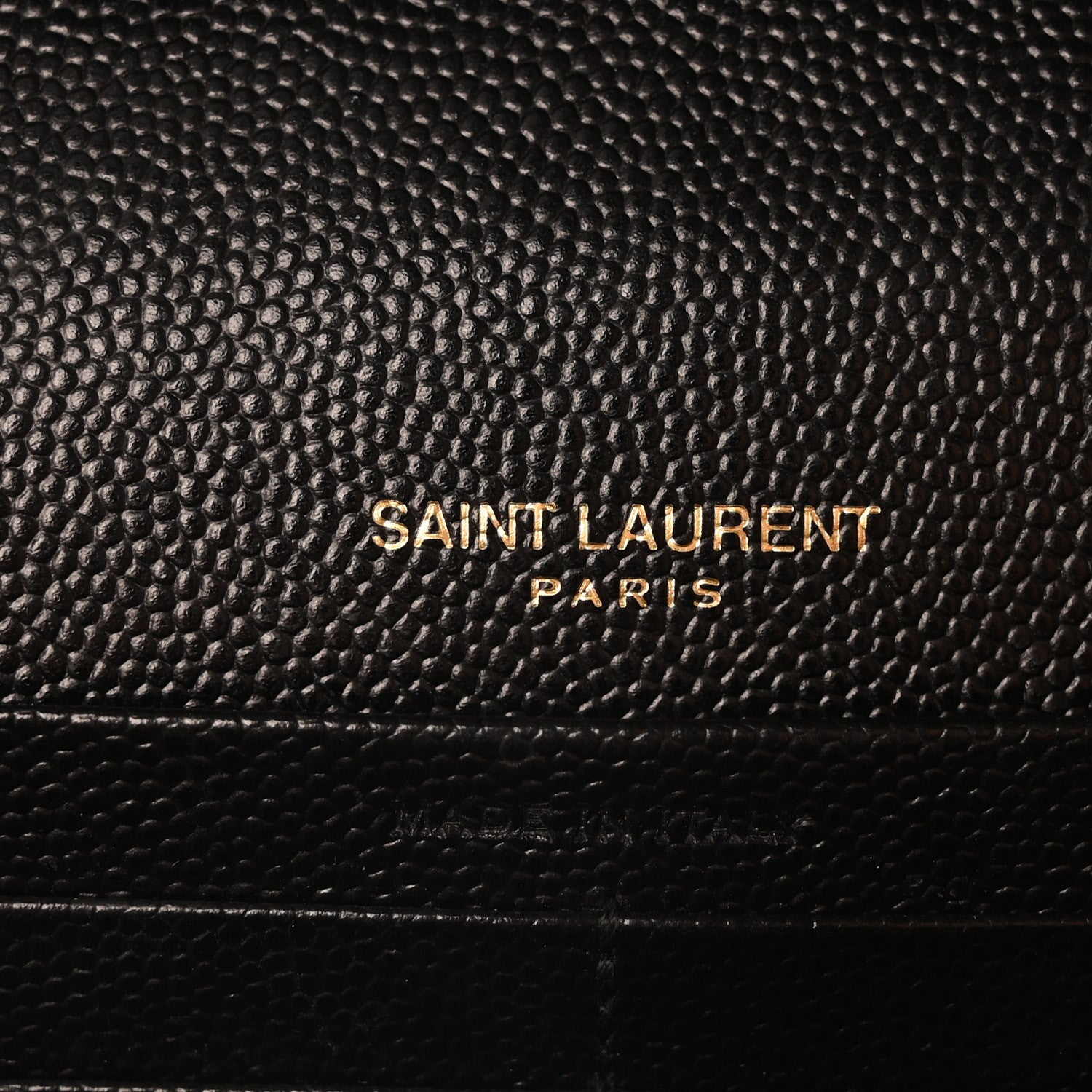 Saint Laurent Grain De Poudre Matelasse Chevron Monogram Chain Wallet Black 6 of 12