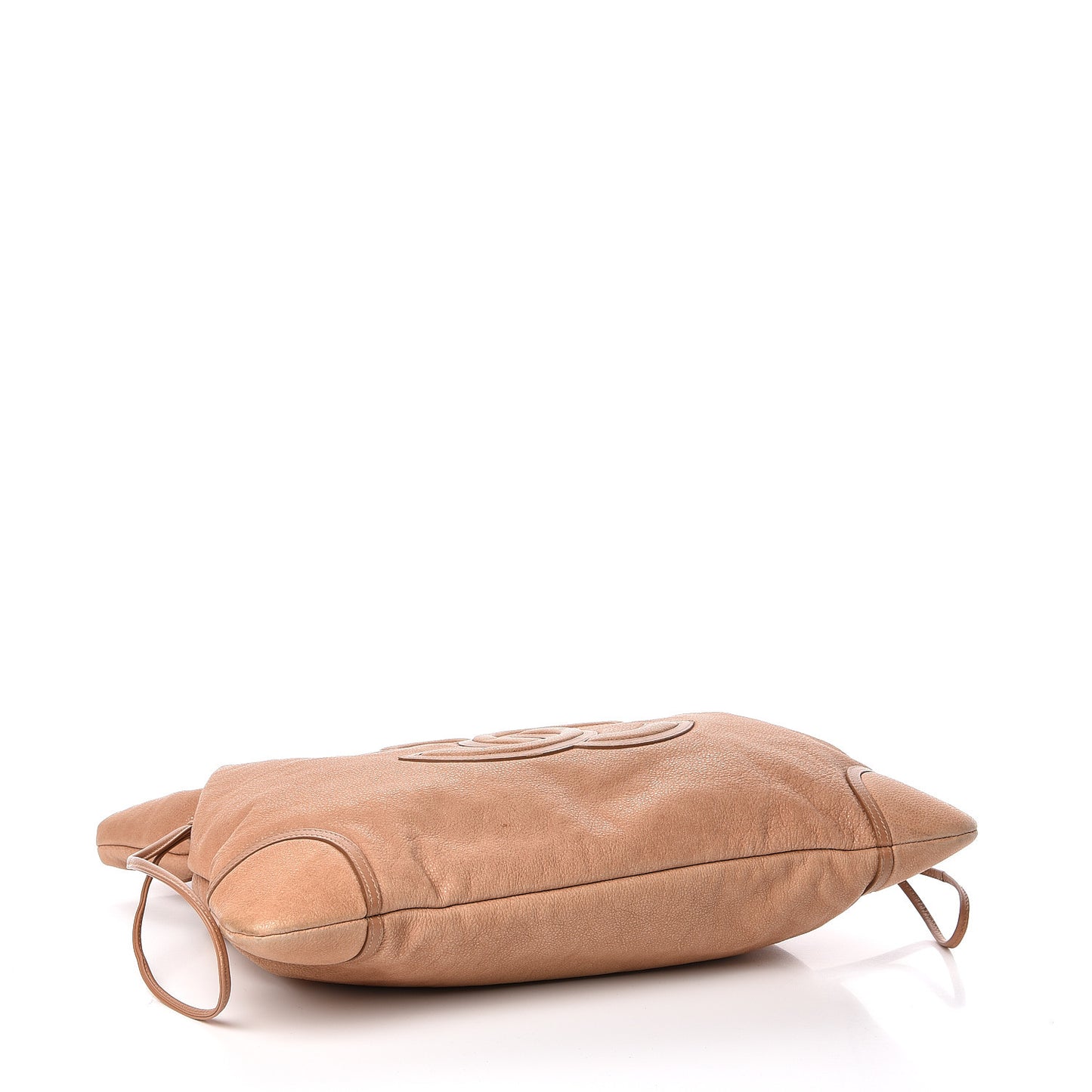 Washed Calfskin Drawstring Tote Beige