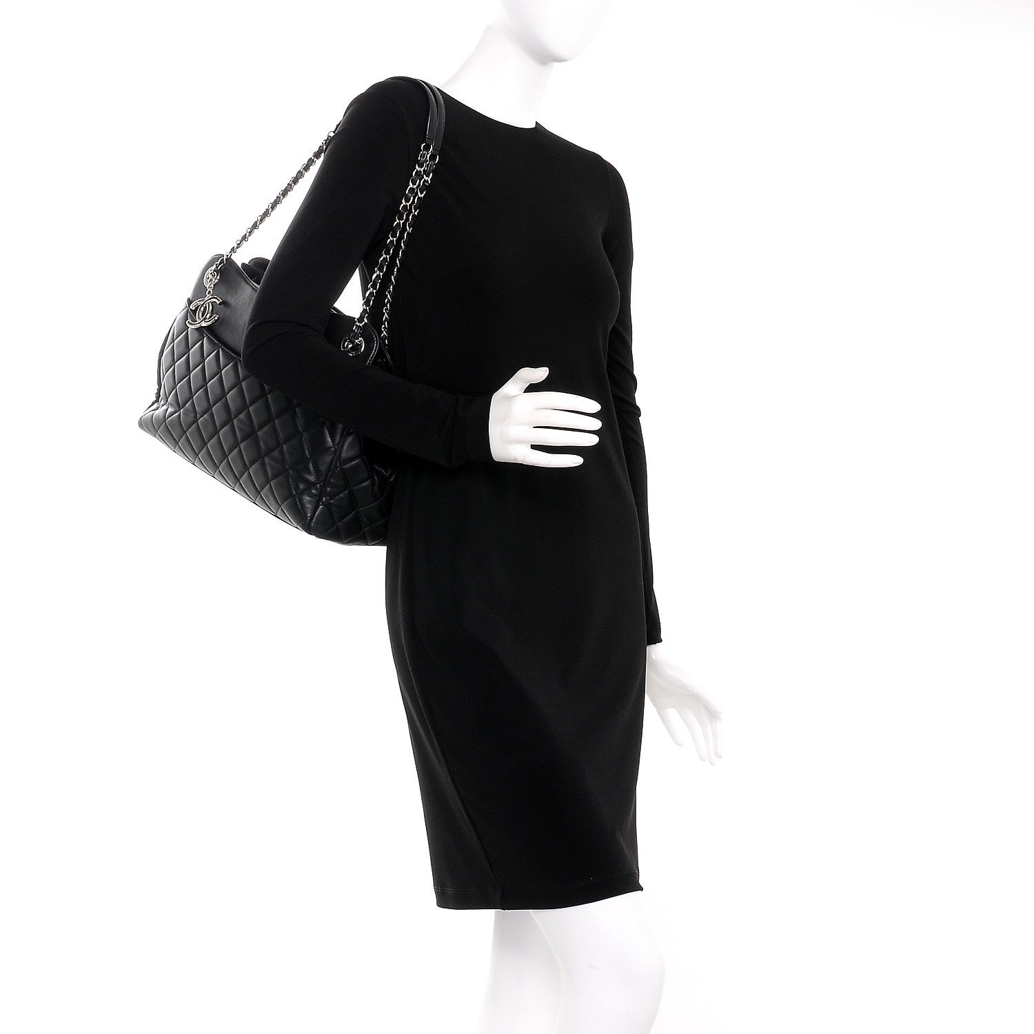 Chanel Lambskin Quilted 7 Large Tote Black 2 of 13
