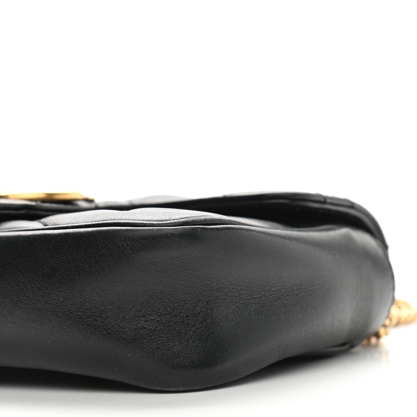 Calfskin Matelasse Super Mini GG Marmont Shoulder Bag Black