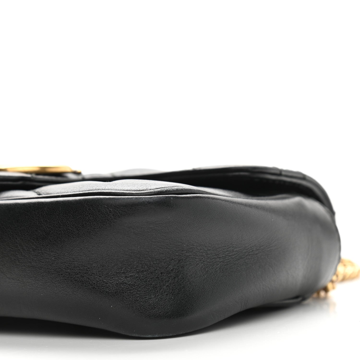 Gucci Calfskin Matelasse Super Mini GG Marmont Shoulder Bag Black 9 of 9