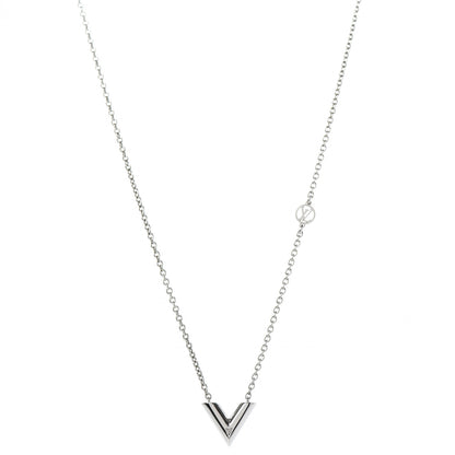 Louis Vuitton Metal Essential V Supple Necklace Silver 1 of 5