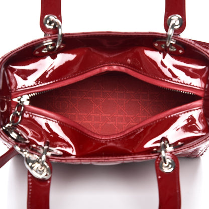 Christian Dior Patent Cannage Medium Lady Dior Red 6 of 10