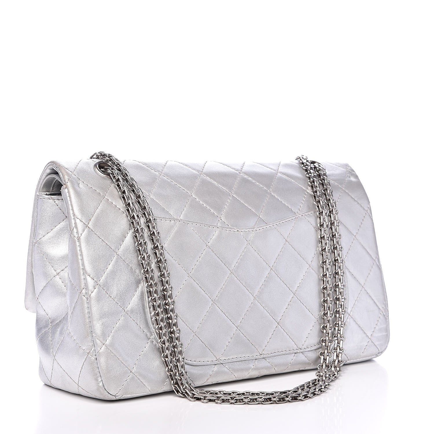 Chanel Metallic Lambskin Quilted 2.55 Reissue 227 Flap Silver 3 of 17