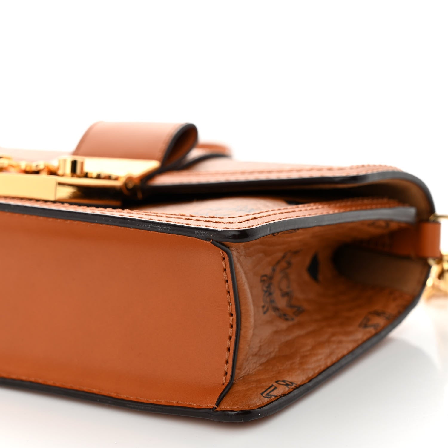 MCM Visetos Monogram Mini Tracy Crossbody Bag Cognac 9 of 9