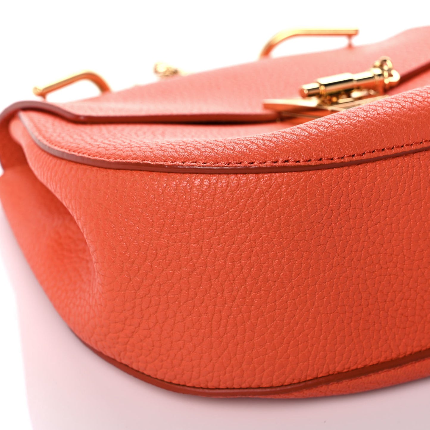 Grained Lambskin Mini Drew Shoulder Bag Foxy Orange