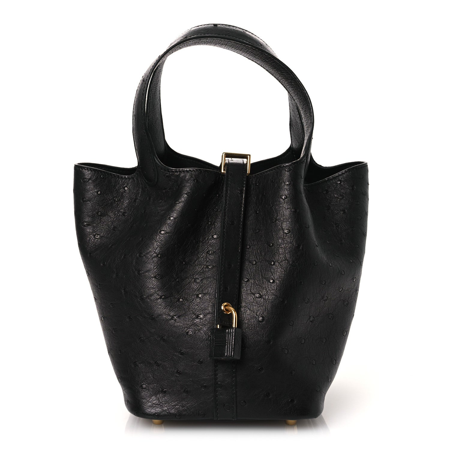 Hermes Ostrich Picotin Lock 18 Black 1 of 12