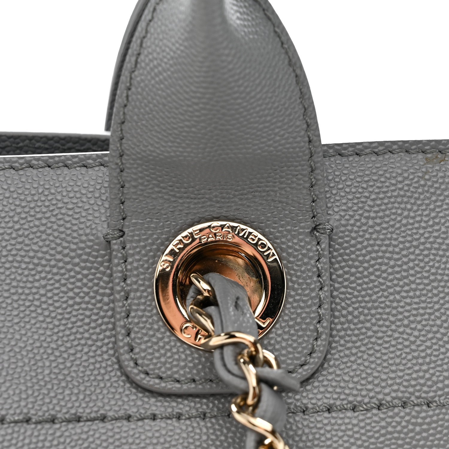 Chanel Caviar Studded Medium Deauville Tote Grey 11 of 11