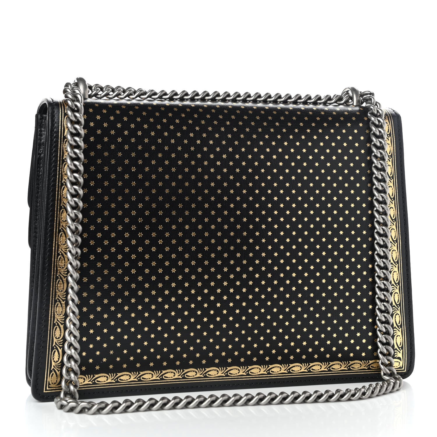 Gucci X SEGA Calfskin GUCCY Stars Medium Dionysus Shoulder Bag Black Gold 3 of 10