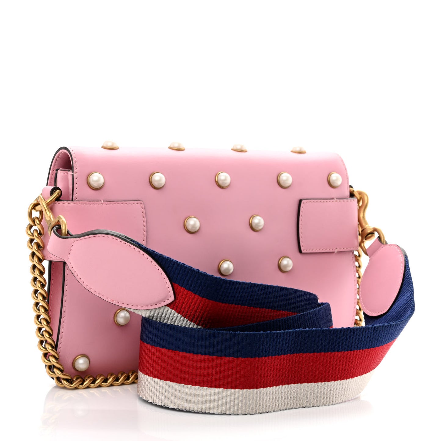 Nappa Pearl Studded Mini Queen Margaret Broadway Shoulder Bag Sugar Pink