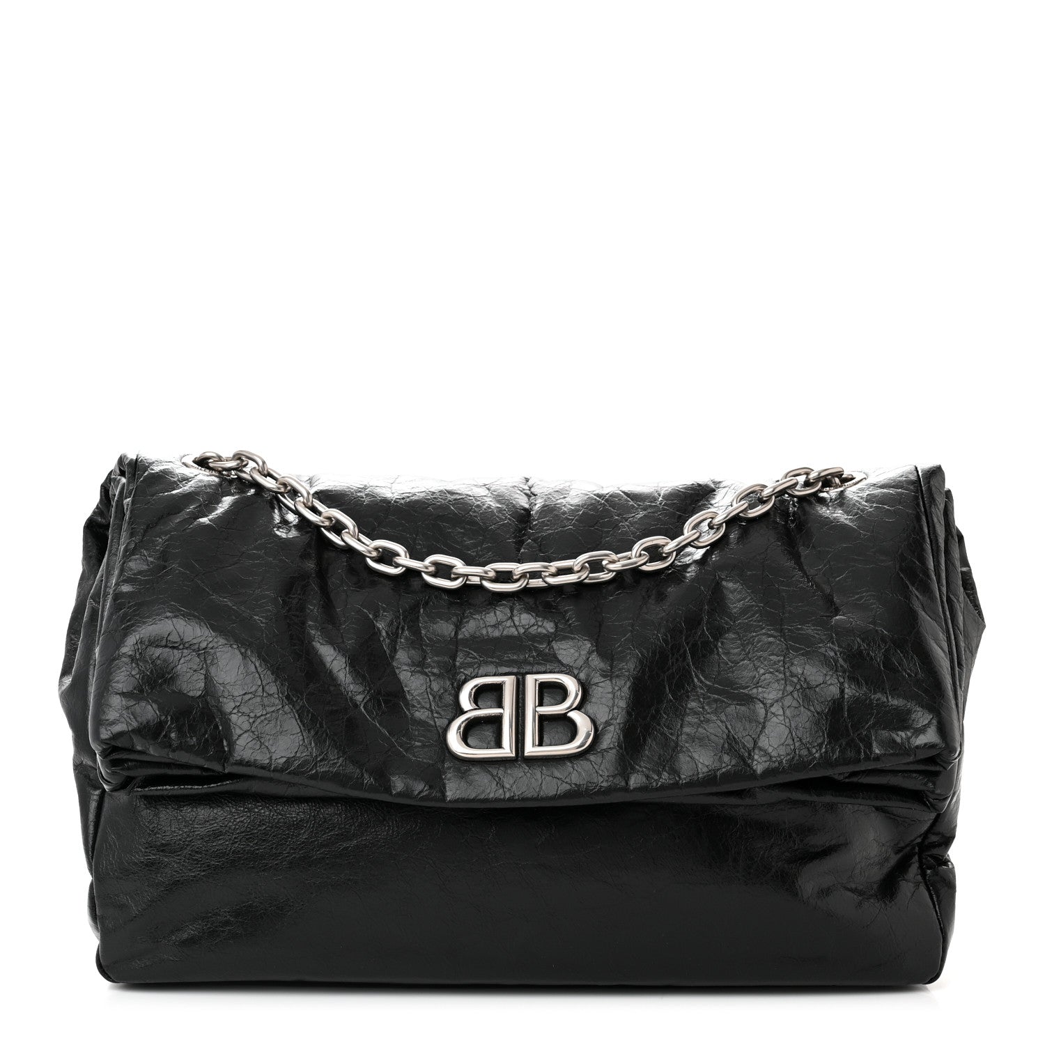 Balenciaga Arena Calfskin Medium Monaco Chain Shoulder Bag Black 1 of 10