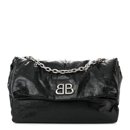 Balenciaga Arena Calfskin Medium Monaco Chain Shoulder Bag Black 1 of 10