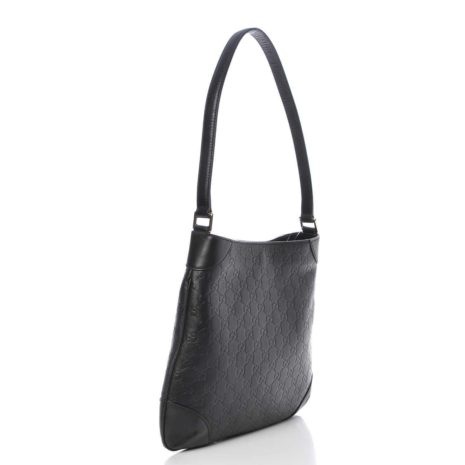 Gucci Guccissima Signature Shoulder Bag Black 3 of 7