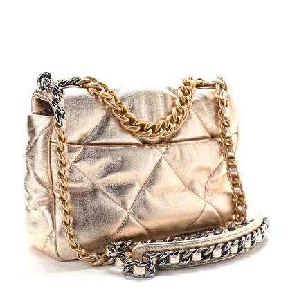 Chanel Metallic Lambskin Quilted Medium Chanel 19 Flap Gold 2 of 8