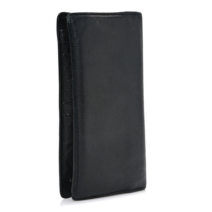 Chanel Goatskin Camellia Embossed Yen Wallet Black 3 of 8