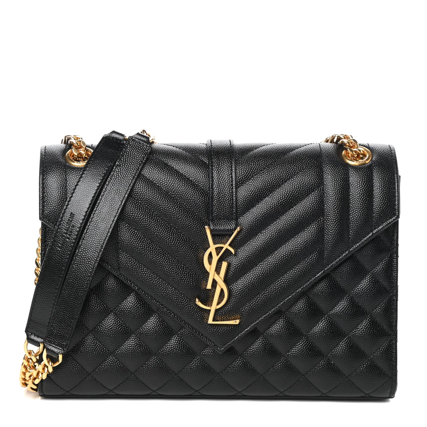 Grain De Poudre Textured Mixed Matelasse Triquilt Medium Monogram Satchel Black