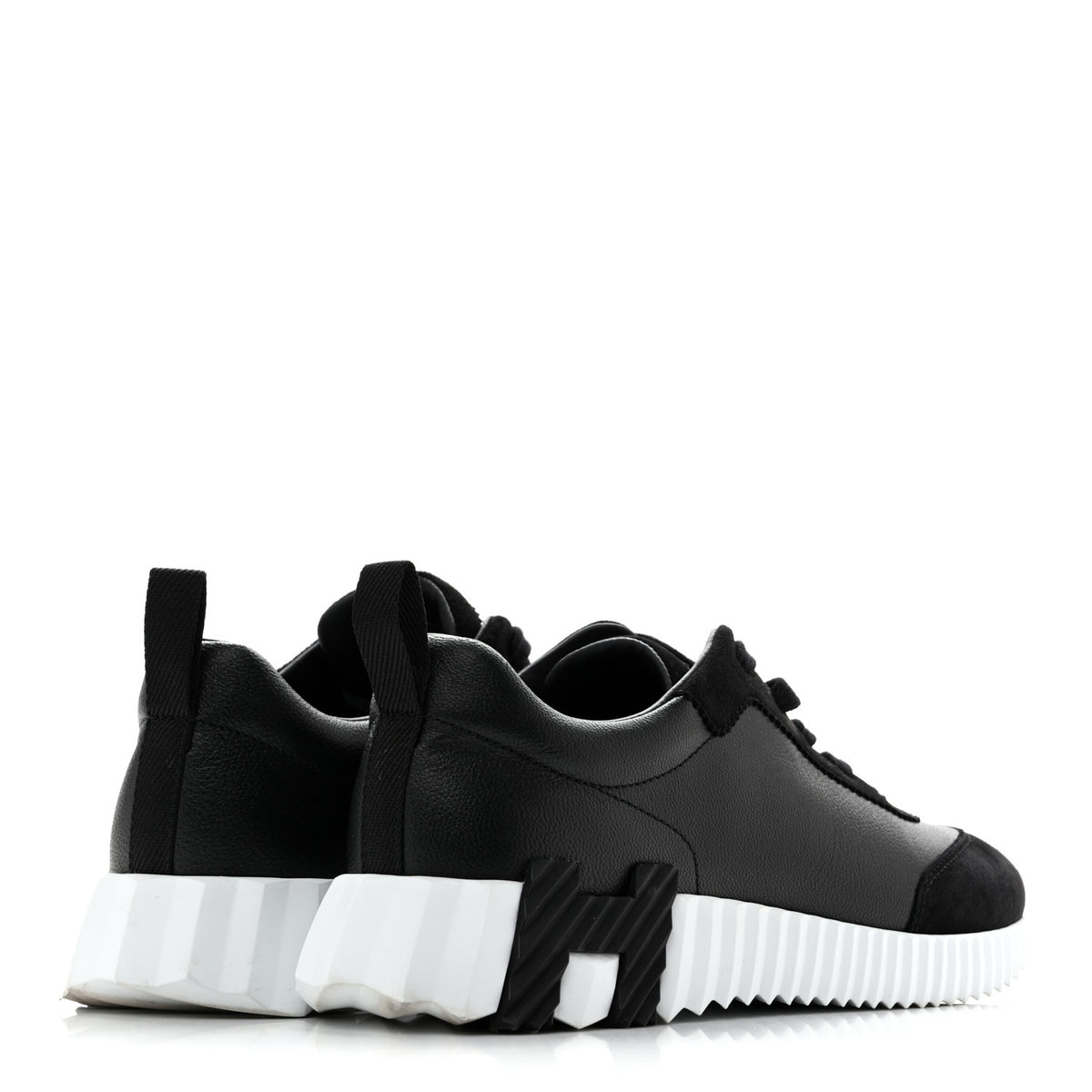 Hermes Goatskin Suede Goatskin Bouncing Sneakers 37 Black 5 of 10