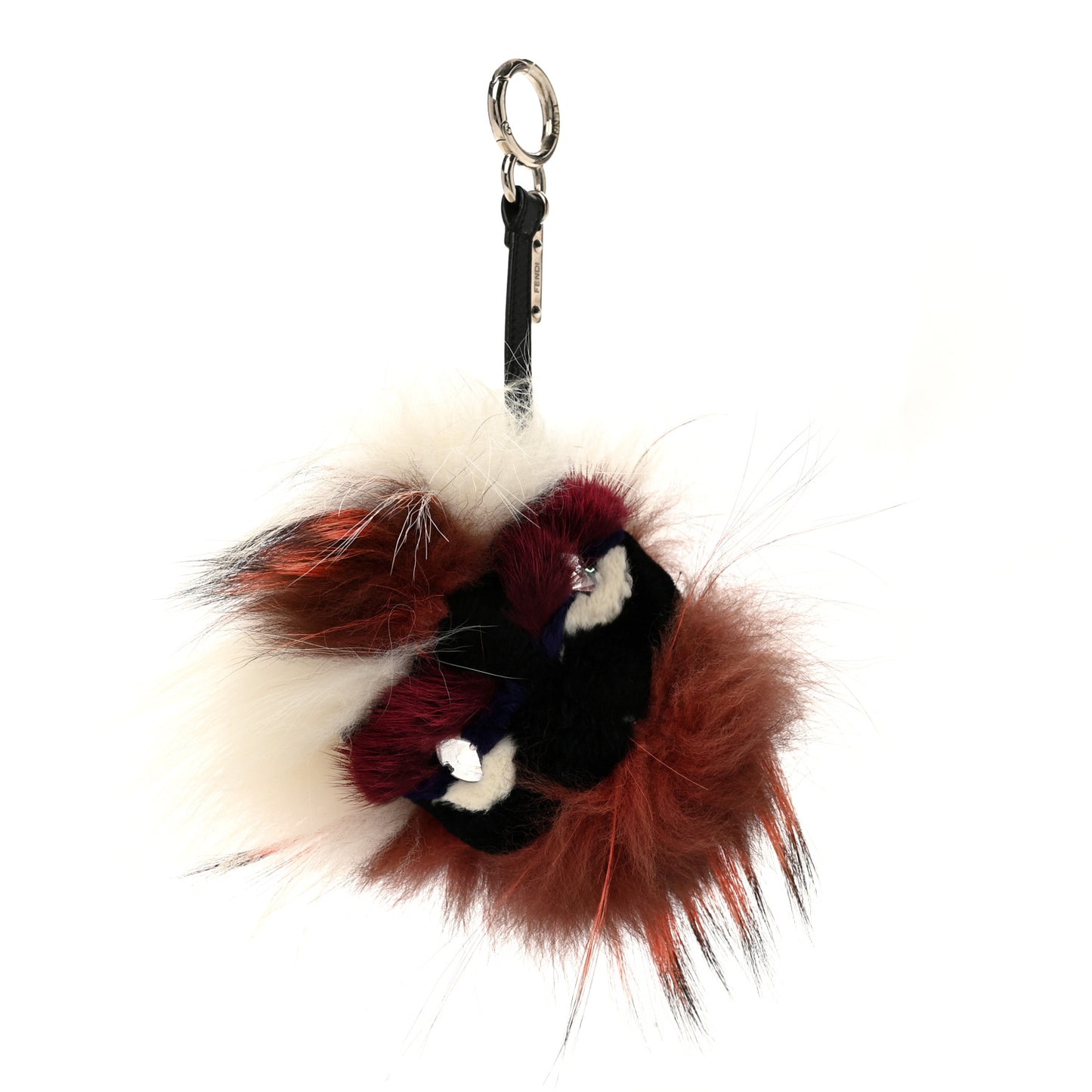 Mink Fox Rabbit Fur Juju Monster Bag Bug Charm Dark Red