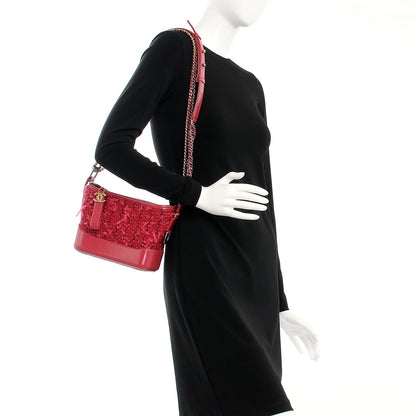 Chanel Tweed Calfskin Small Gabrielle Hobo Pink 2 of 9