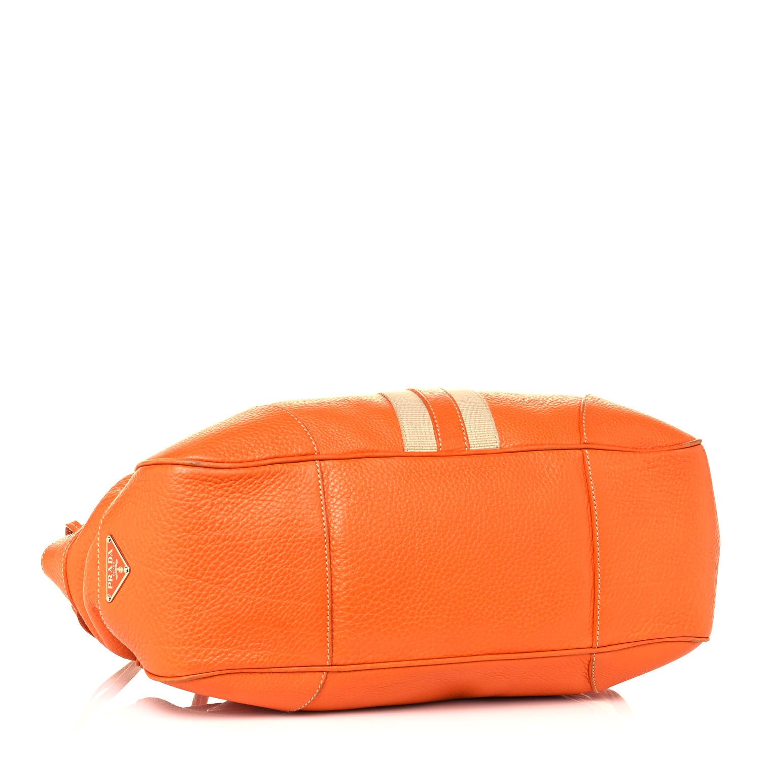 Prada Vitello Daino Lizard Shoulder Bag Orange 4 of 16