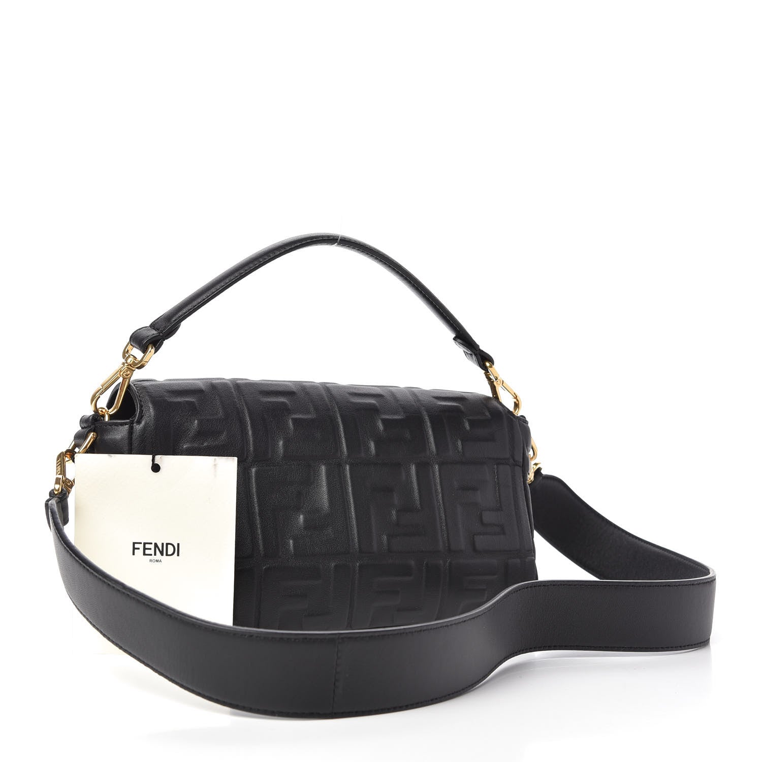 Fendi Nappa FF 1974 Embossed Baguette Black 3 of 9